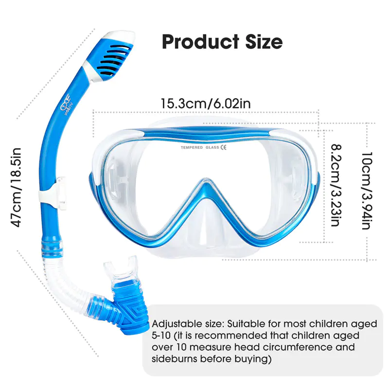 Snorkeling Set With Diving Fins For Kids